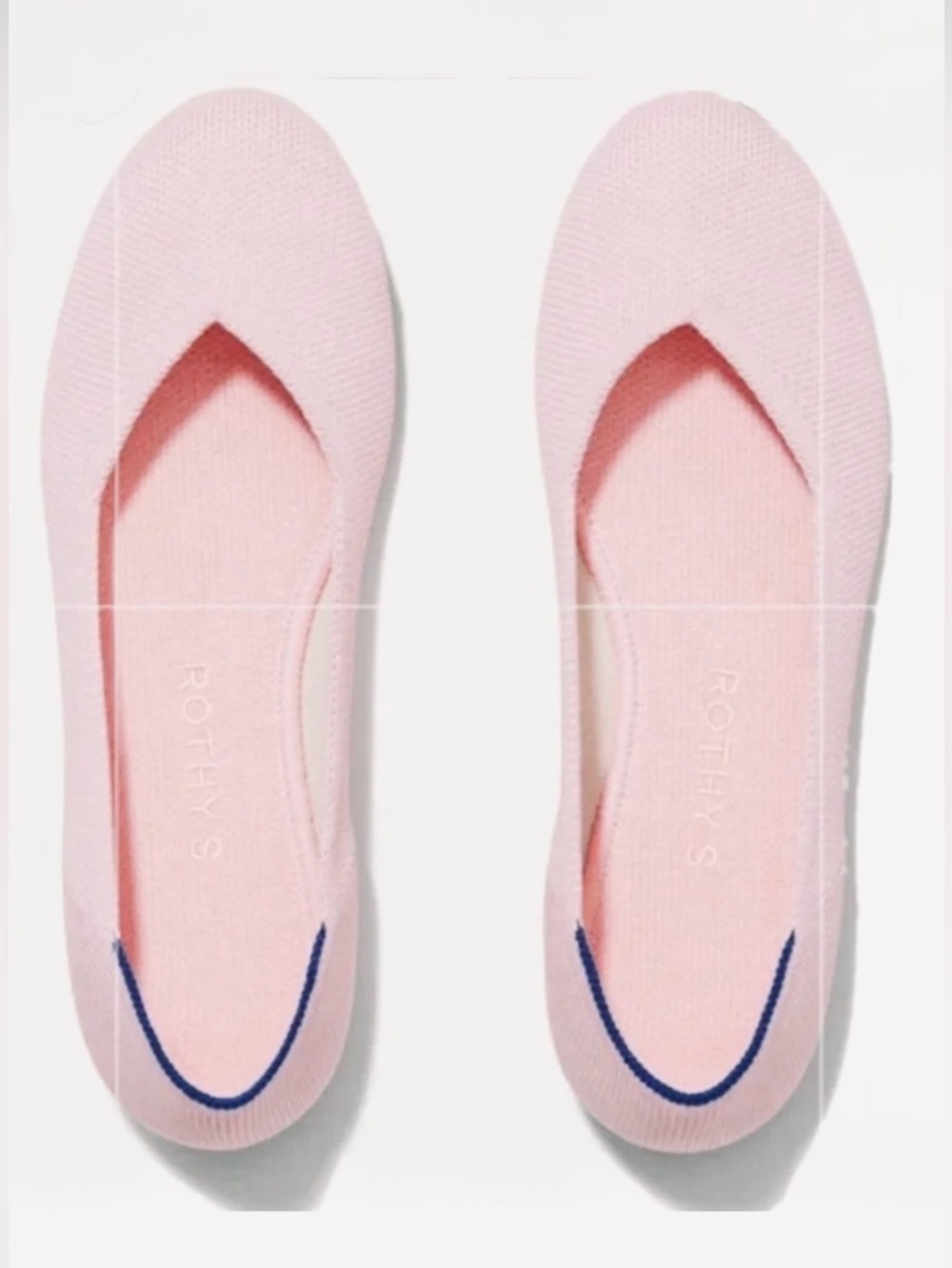 ROTHY’S, Women's The Flat Knit Round Toe Slip On Flats in Soft Pink, Size 8.5